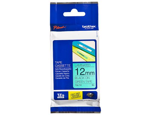 Fita brother tz-731 laminada verde-preto 12mm x 8m , Brother , 26821 , 4977766691352